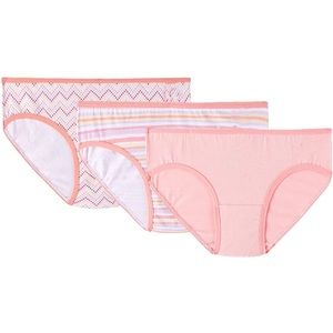Girls Soft Cotton Underwear Cool Breathable Comfort Panty 3-Pack Orange